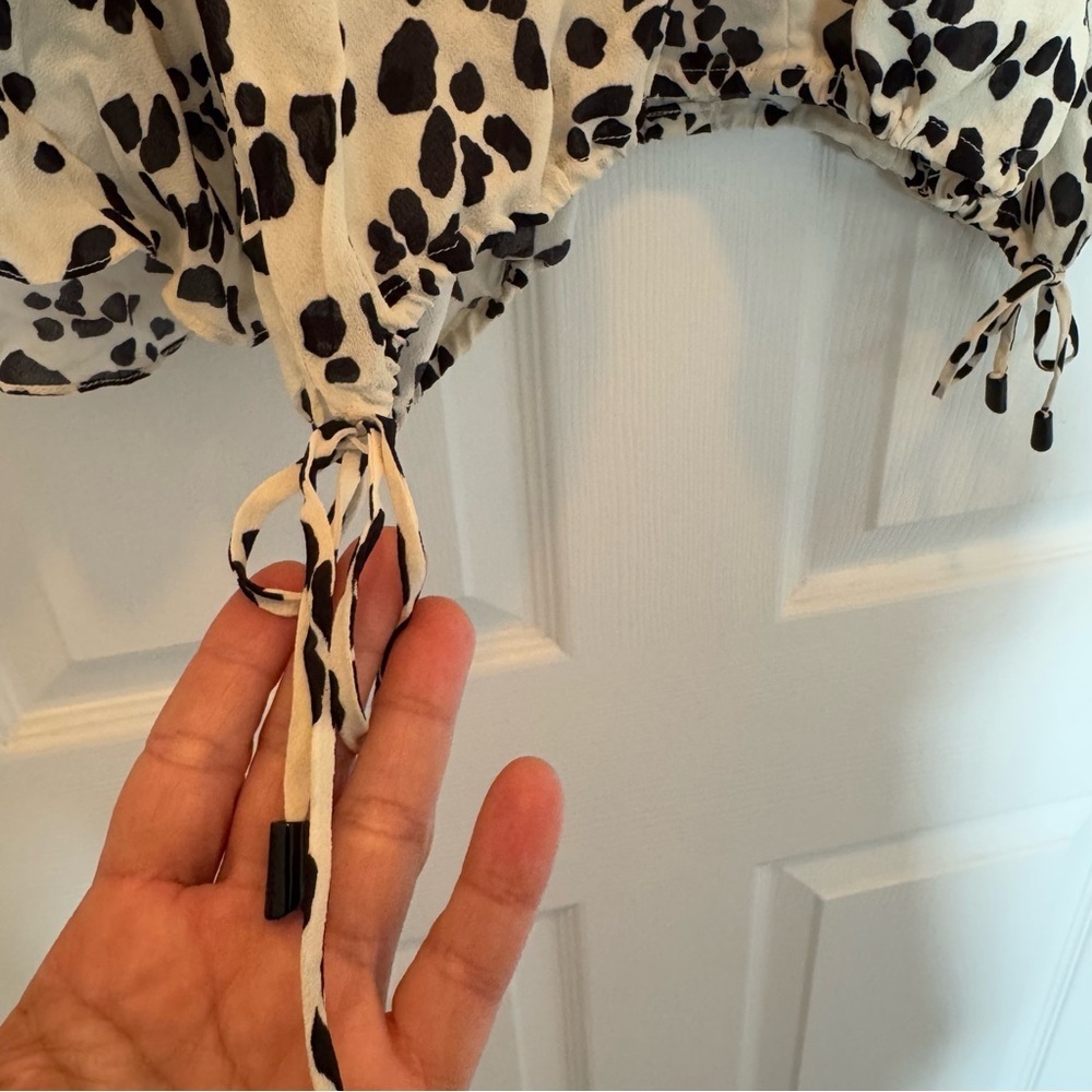 Sheer Leopard Print Blouse - 100% Viscose, Size P, Button-Up, Long Sleeve - Picture 3 of 14
